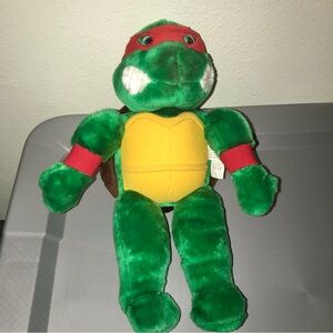 Vtg 1990 Teenage Mutant Ninja Turtles Raphael Plush Doll 15" Stuffed TMNT